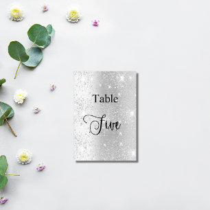 Numéro De Table Élégante calligraphie de parties scintillant d'arg