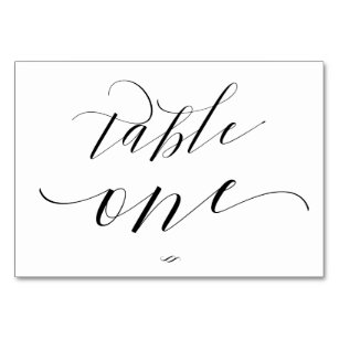 Numéro De Table Élégante calligraphie de script Table 1 Réception