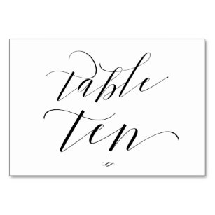 Numéro De Table Élégante Calligraphie De Script Table Dix Réceptio