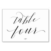 Numéro De Table Élégante calligraphie de script Table Quatre Récep (Devant)
