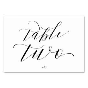 Numéro De Table Élégante calligraphie de script Tableau 2 Réceptio