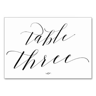 Numéro De Table Élégante calligraphie de script Tableau 3 Réceptio