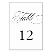 Numéro De Table Élégante calligraphie écriture à l'américaine (Dos)