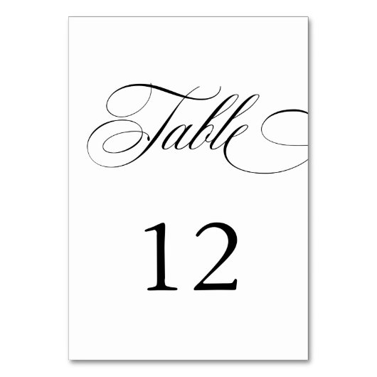 Numéro De Table Élégante calligraphie écriture à l'américaine (Par défaut)