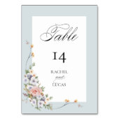 Numéro De Table Élégante calligraphie florale Pastel Boho (Par défaut)