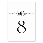 Numéro De Table Élégante calligraphie Mariage classique (Dos)