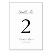 Numéro De Table Élégante calligraphie Mariage noir et blanc (Par défaut)