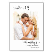 Numéro De Table Élégante calligraphie Mariage photo double face (Par défaut)