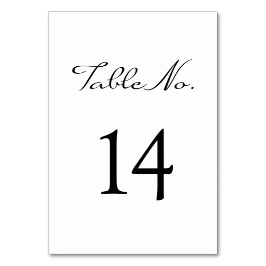 Numéro De Table Élégante calligraphie minimaliste Mariage blanc (Par défaut)