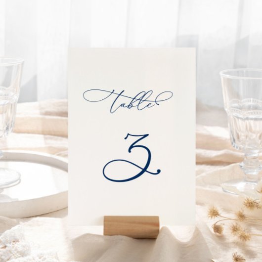 Numéro De Table Élégante calligraphie moderne Tableau 3 Mariage