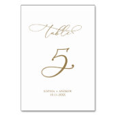 Numéro De Table Élégante calligraphie moderne Tableau 5 Mariage (Dos)
