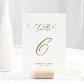 Numéro De Table Élégante calligraphie moderne Tableau 6 Mariage