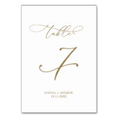 Numéro De Table Élégante calligraphie moderne Tableau 7 Mariage (Dos)
