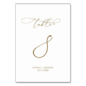 Numéro De Table Élégante calligraphie moderne Tableau 8 Mariage (Dos)