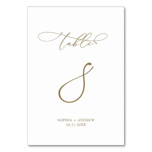 Numéro De Table Élégante calligraphie moderne Tableau 8 Mariage (Par défaut)