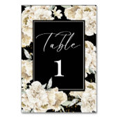 Numéro De Table Élégante calligraphie noire Mariage floral blanc (Par défaut)