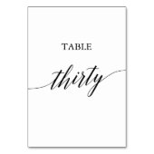 Numéro De Table Élégante calligraphie noire Numéro 30 (Dos)