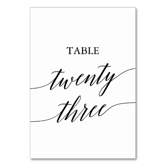 Numéro De Table Élégante calligraphie noire Numéro de tableau 23 (Par défaut)