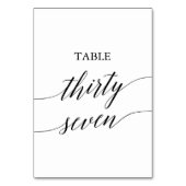 Numéro De Table Élégante calligraphie noire Numéro de tableau 37 (Dos)