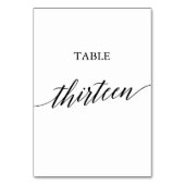 Numéro De Table Élégante calligraphie noire Numéro de tableau Trei (Dos)