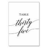 Numéro De Table Élégante calligraphie noire Numéro de tableau Tren (Dos)