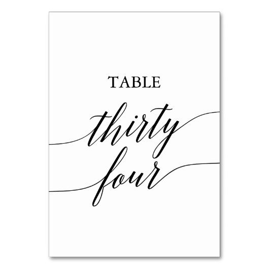 Numéro De Table Élégante calligraphie noire Numéro de tableau Tren (Par défaut)