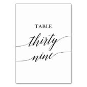 Numéro De Table Élégante calligraphie noire Numéro de tableau Tren (Par défaut)