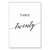Numéro De Table Élégante calligraphie noire Numéro de tableau Ving (Dos)