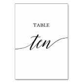 Numéro De Table Élégante calligraphie noire Tableau Dix Numéro de  (Dos)