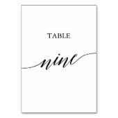 Numéro De Table Élégante calligraphie noire Tableau Neuf Numéro de (Dos)