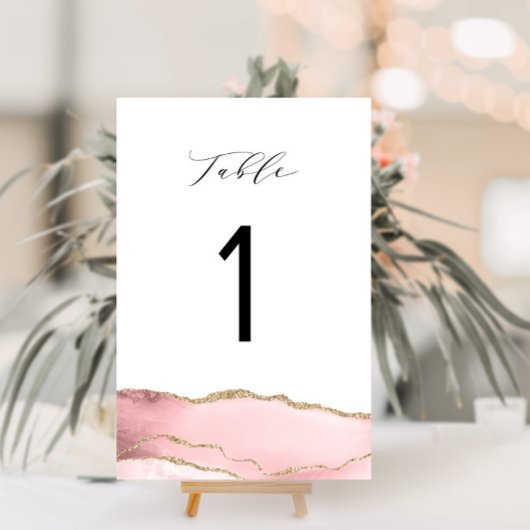 Numéro De Table élégante calligraphie or et brush agneau