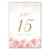 Numéro De Table Élégante calligraphie or & mariage floral roux (Par défaut)