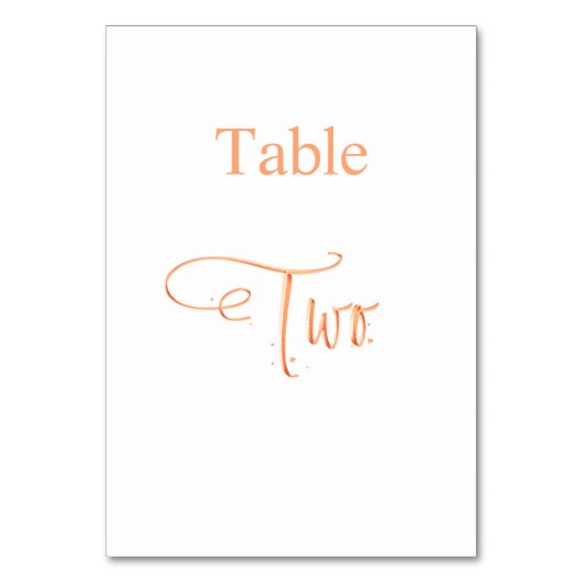 Numéro De Table Élégante calligraphie or rose table deux 2 (Par défaut)