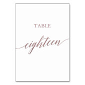 Numéro De Table Élégante calligraphie or Rose Table dix-huit (Dos)