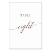 Numéro De Table Élégante calligraphie or Rose Table huit (Dos)