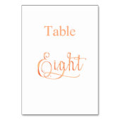 Numéro De Table Élégante calligraphie or rose table huit 8 (Dos)