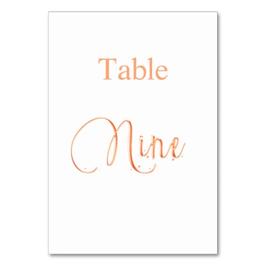 Numéro De Table Élégante calligraphie or rose table neuf 9 (Dos)