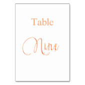 Numéro De Table Élégante calligraphie or rose table neuf 9 (Par défaut)