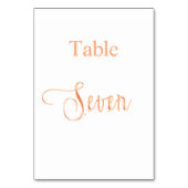 Numéro De Table Élégante calligraphie or rose table sept 7 (Dos)