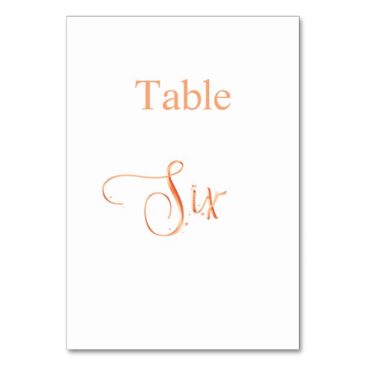 Numéro De Table Élégante calligraphie or rose table six 6 (Dos)