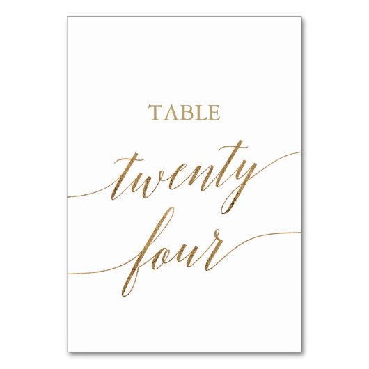 Numéro De Table Élégante calligraphie Or Tableau Numéro Vingt-Quat (Par défaut)