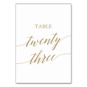 Numéro De Table Élégante calligraphie Or Tableau Numéro Vingt-Troi (Dos)