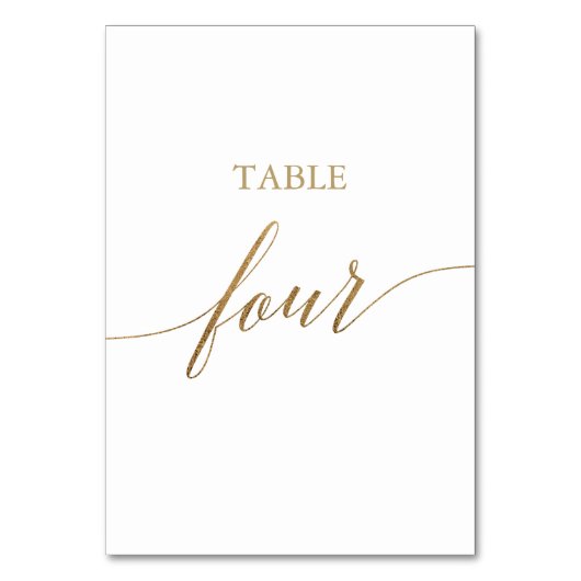 Numéro De Table Élégante calligraphie Or Tableau Quatre Numéro de (Par défaut)