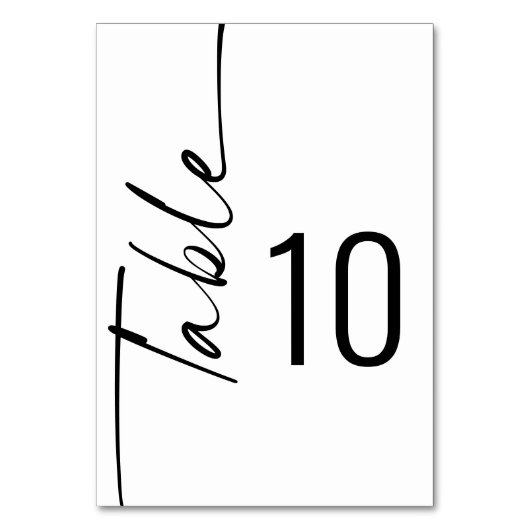 Numéro De Table Élégante calligraphie pivotante Mariage noir blanc (Par défaut)