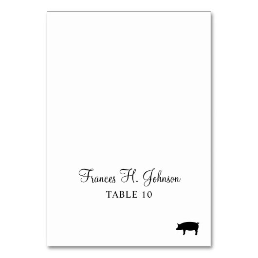 Numéro De Table Élégante calligraphie Pork Meal Choice Place Cards (Par défaut)