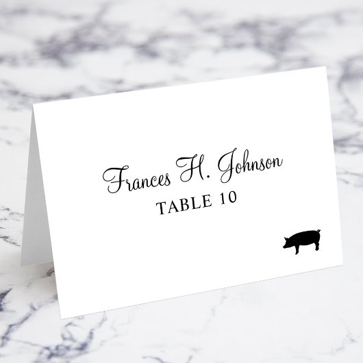 Numéro De Table Élégante calligraphie Pork Meal Choice Place Cards