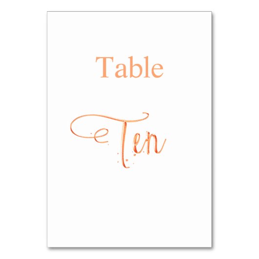Numéro De Table Élégante calligraphie rose or table dix 10 (Dos)