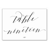 Numéro De Table Elégante Calligraphie Table Dix-neuf Réception (Dos)