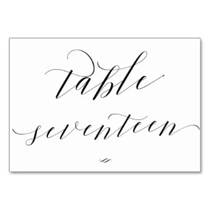 Numéro De Table Élégante calligraphie Table Dix-sept Réception