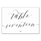 Numéro De Table Élégante calligraphie Table Dix-sept Réception (Dos)